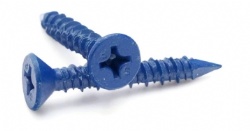 Concrete Screw Phillips Flat Head Low Carbon Steel Blue Polymer