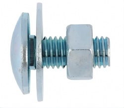Round head screw with square neck and nut Similar to DIN 603, steel 4.8